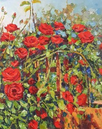 Tariq, 20 x 26 Inch, Acrylic on Canvas, Floral Painting, AC-TRQ-005